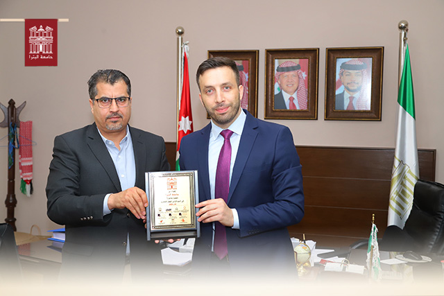 The President of University of Petra Honors the University Graduate, Journalist Firas Al-Jamal